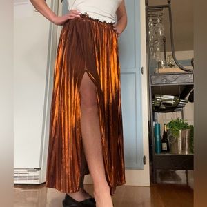 Shimmery, rust color, Nasty Gal pleated skirt